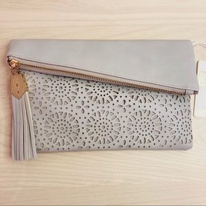 Gray Crossbody Shoulder Bag W/ Detachable Strap